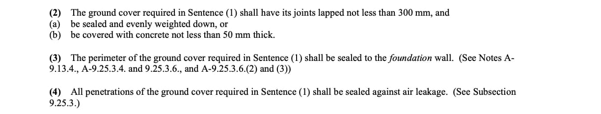 Evidence crop for OBC-ERR-085: Notes A-9.13.4., A-9.25.3.4. and 9.25.3.6., and A-9.25.3.6.(2) and (3)